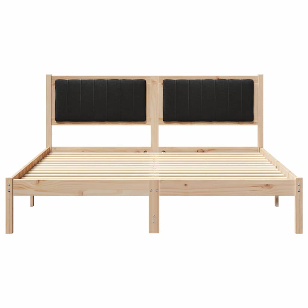 Sengestel med Polstret Hovedgavl Sort 160 x 200 cm