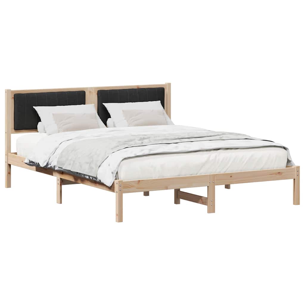 Sengestel med Polstret Hovedgavl Sort 160 x 200 cm