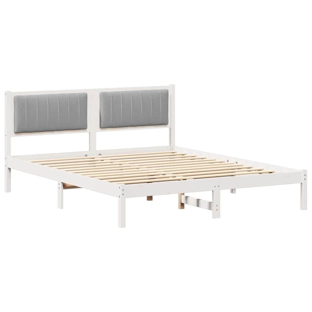 Sengestel med Polstret Hovedgavl Lysegrå 160 x 200 cm