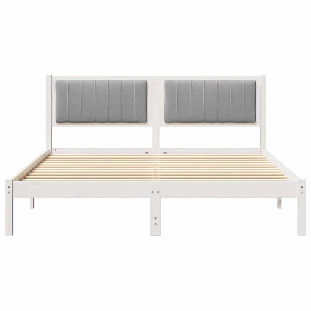 Sengestel med Polstret Hovedgavl Lysegrå 160 x 200 cm