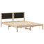 Sengestel med Polstret Hovedgavl Sort 150 x 200 cm