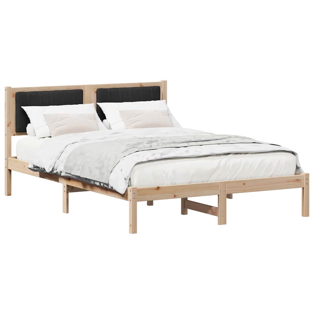 Sengestel med Polstret Hovedgavl Sort 140 x 200 cm