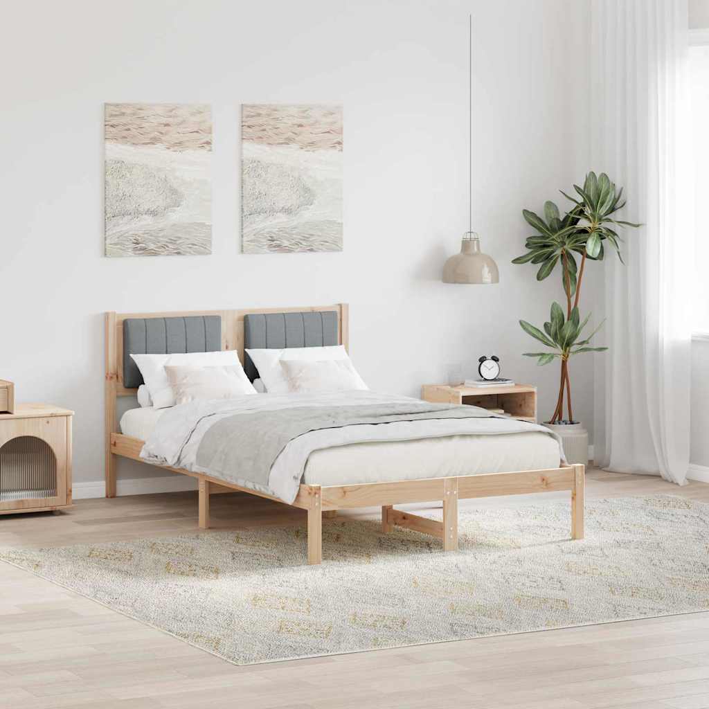 Sengestel med Polstret Hovedgavl Lysegrå 120 x 200 cm
