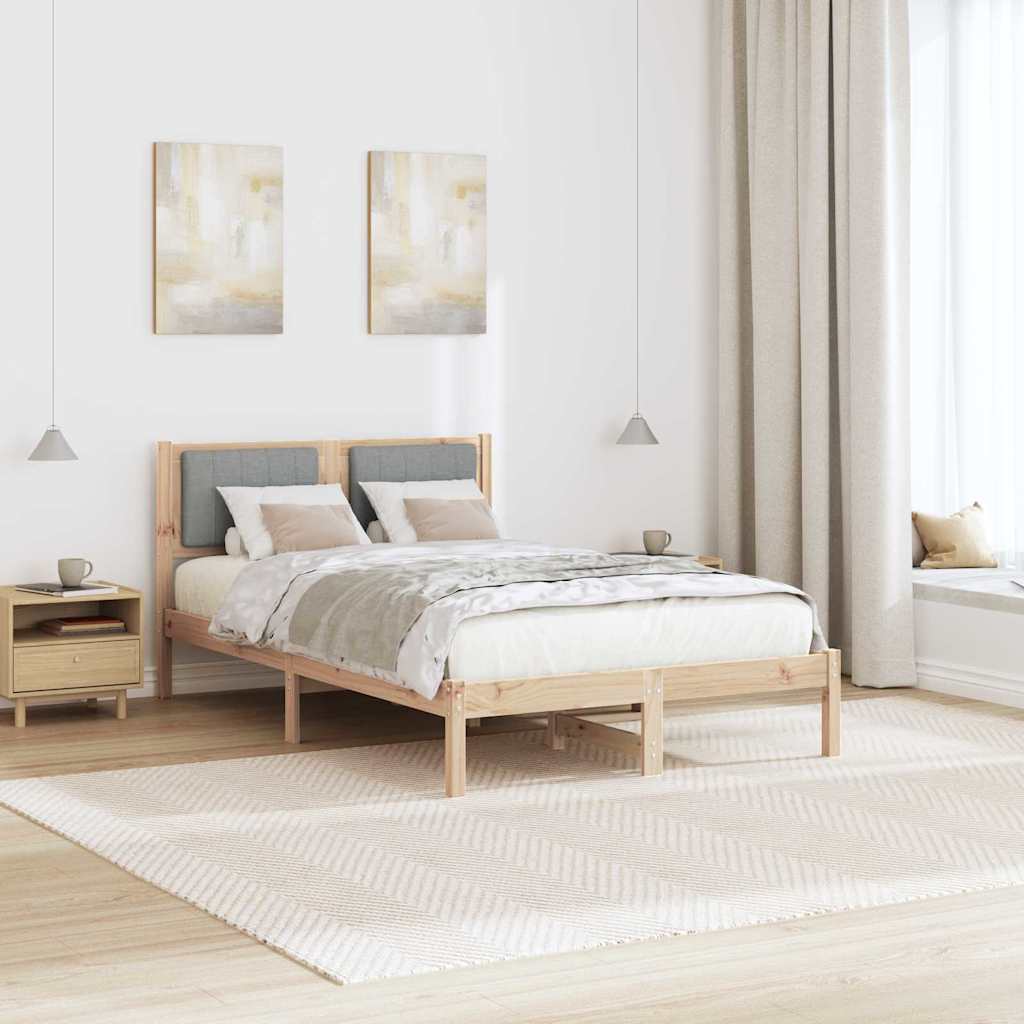 Sengestel med Polstret Hovedgavl Lysegrå 120 x 200 cm