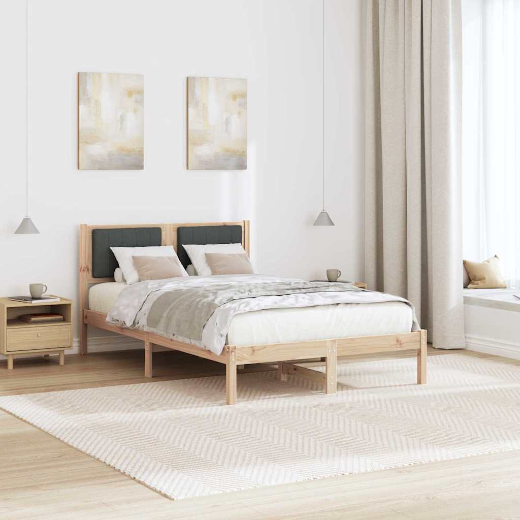 Sengestel med Polstret Hovedgavl Mørkegrå 120 x 200 cm