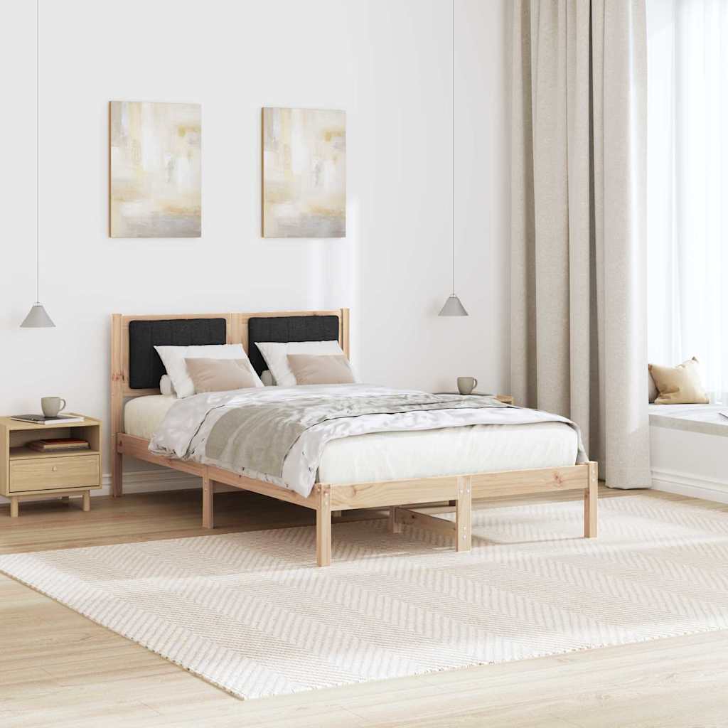 Sengestel med Polstret Hovedgavl Sort 120 x 200 cm