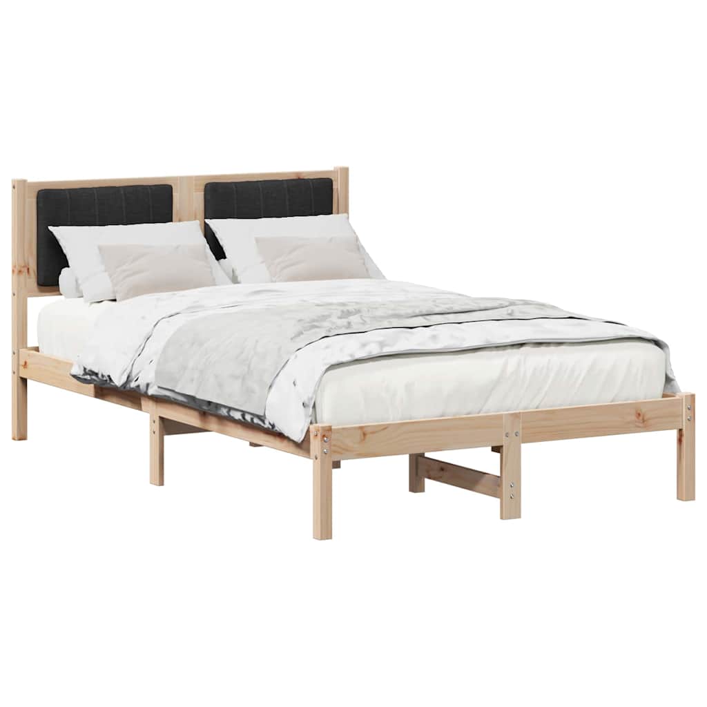 Sengestel med Polstret Hovedgavl Sort 120 x 200 cm