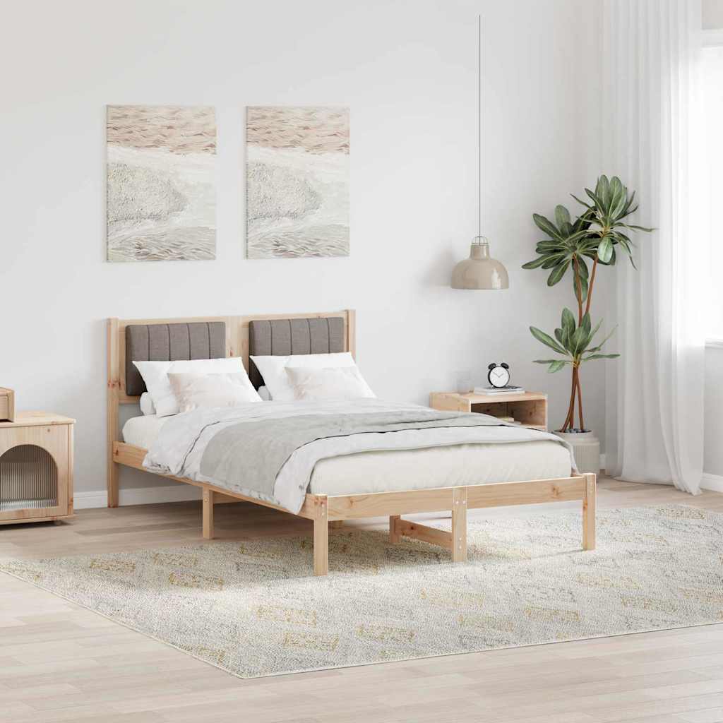 Sengestel med Polstret Hovedgavl Gråbrun 120 x 200 cm