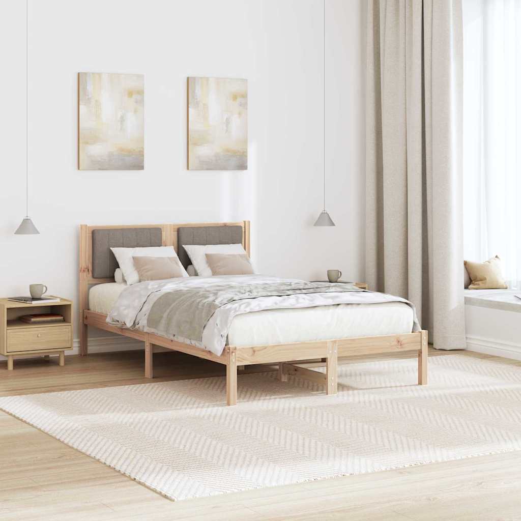 Sengestel med Polstret Hovedgavl Gråbrun 120 x 200 cm