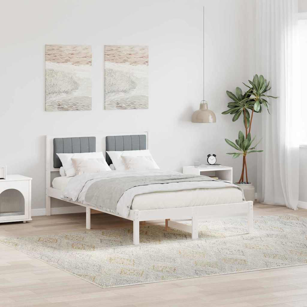 Sengestel med Polstret Hovedgavl Lysegrå 120 x 200 cm