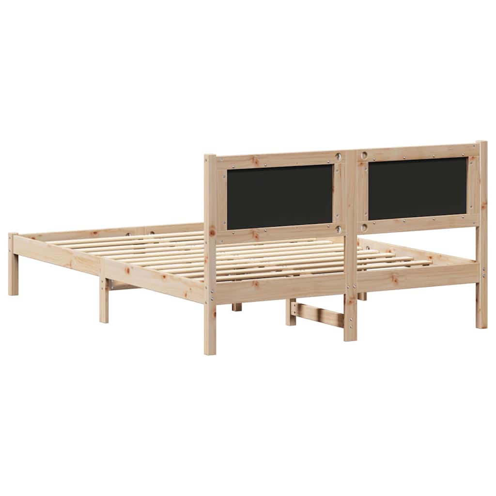 Sengestel med Polstret Hovedgavl Mørkegrå 140 x 190 cm