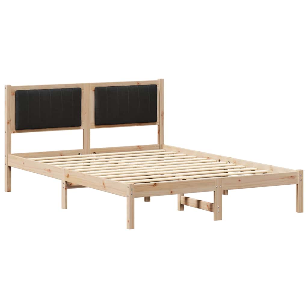 Sengestel med Polstret Hovedgavl Sort 140 x 190 cm