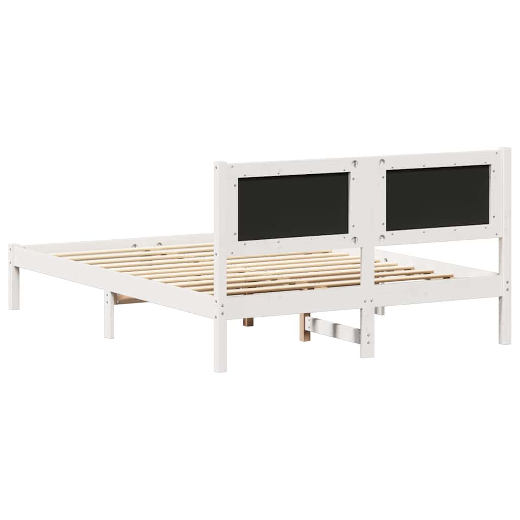 Sengestel med Polstret Hovedgavl Lysegrå 140 x 190 cm