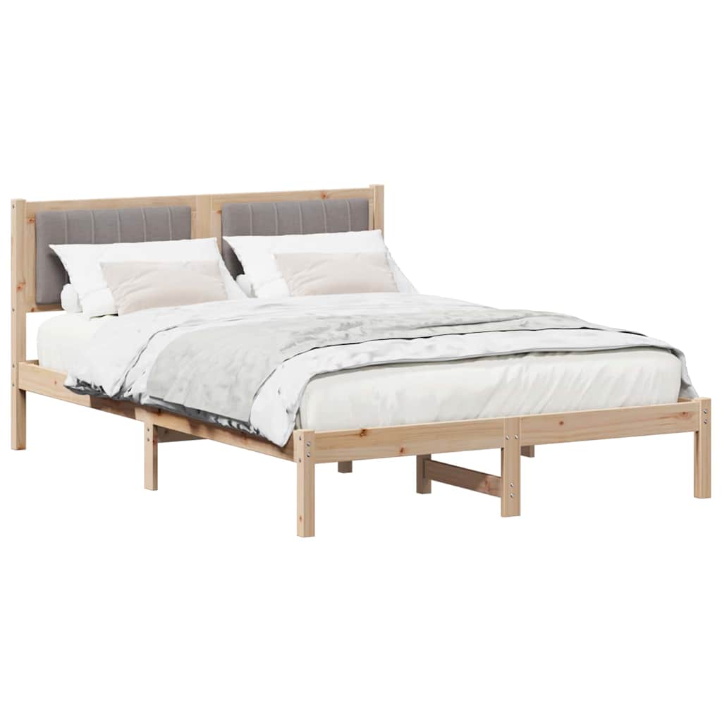 Sengestel med Polstret Hovedgavl Gråbrun 120 x 190 cm