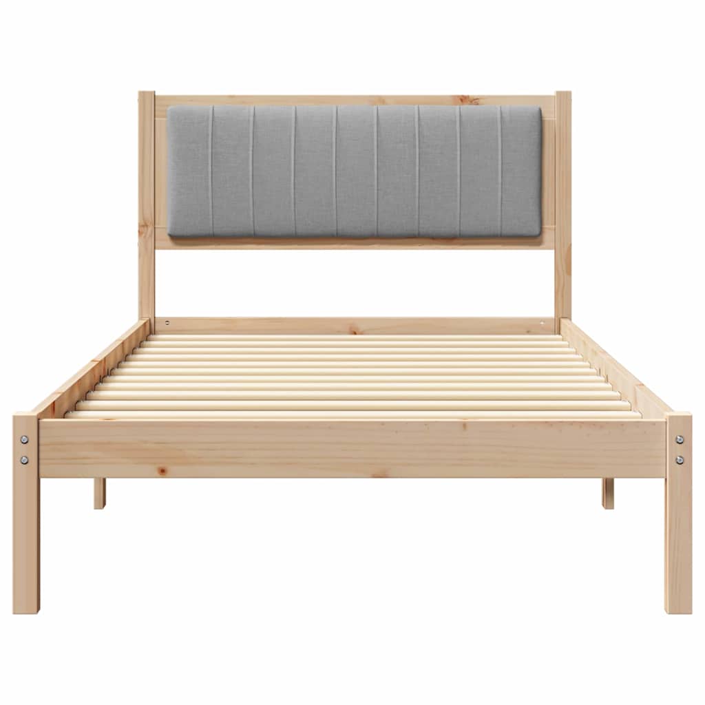 Sengestel med Polstret Hovedgavl Lysegrå 100 x 200 cm