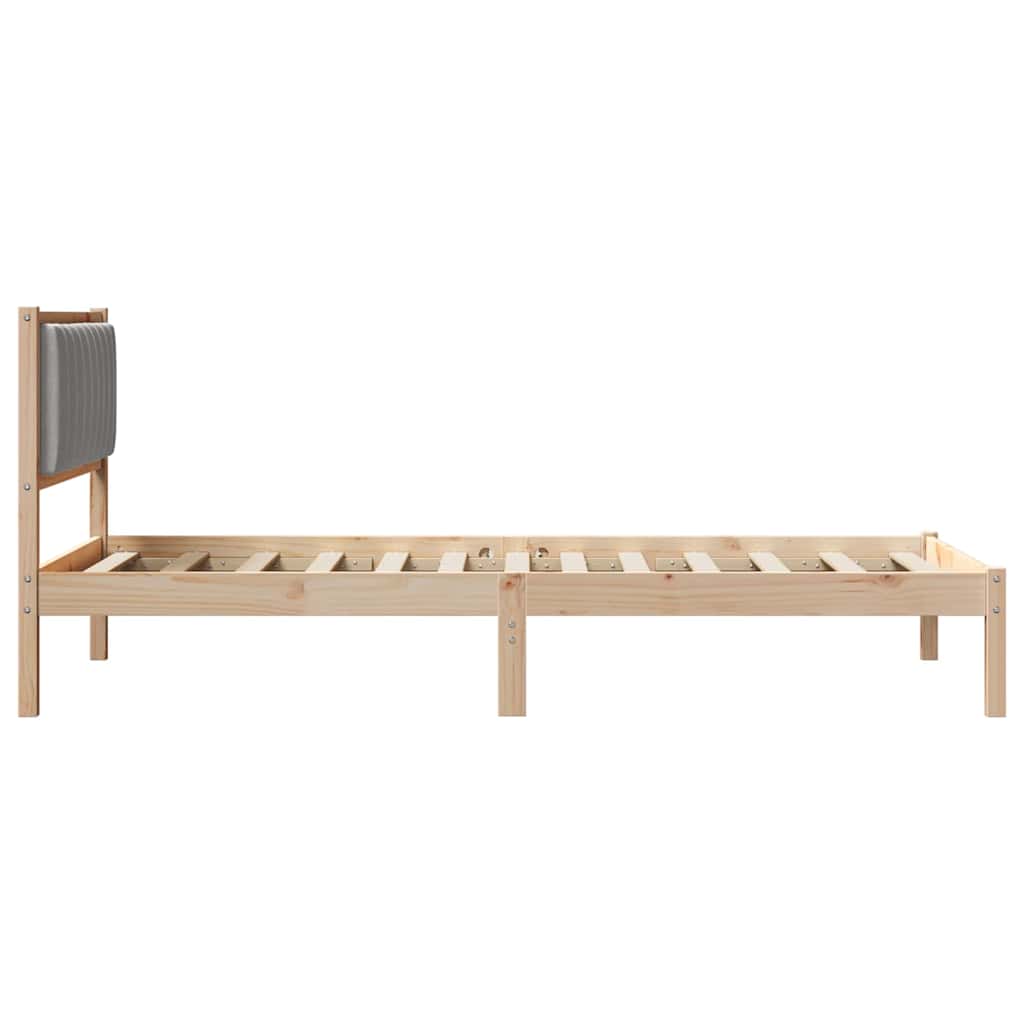 Sengestel med Polstret Hovedgavl Lysegrå 100 x 200 cm