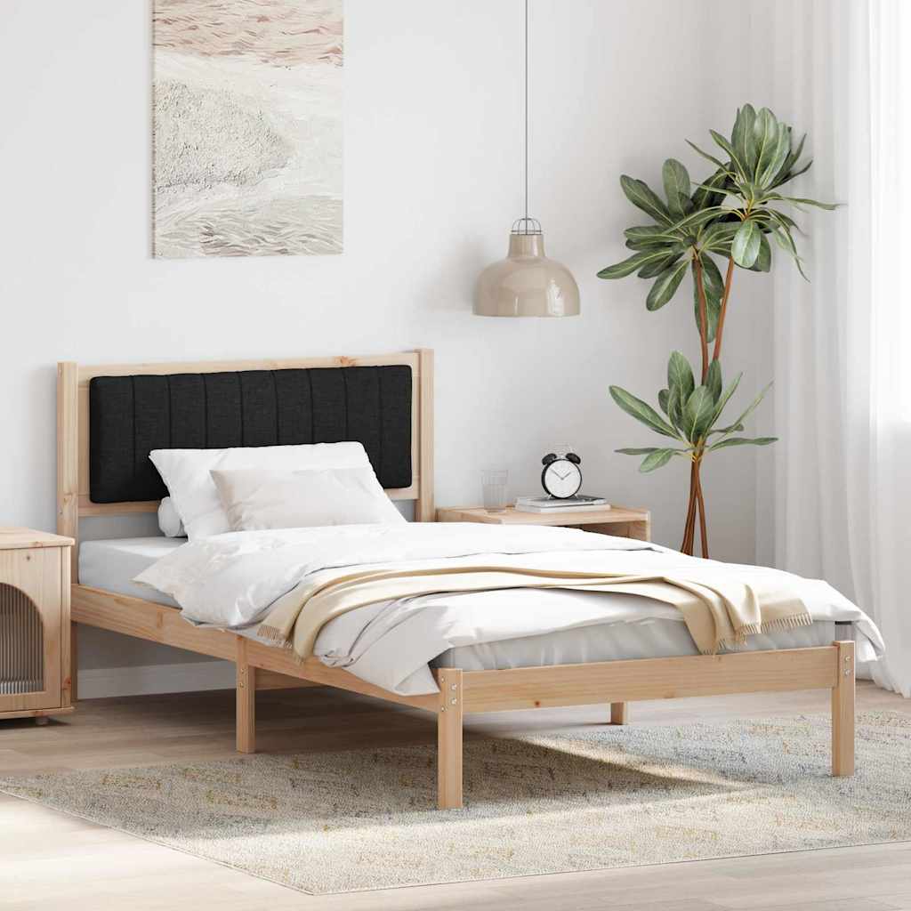 Sengestel med Polstret Hovedgavl Sort 100 x 200 cm
