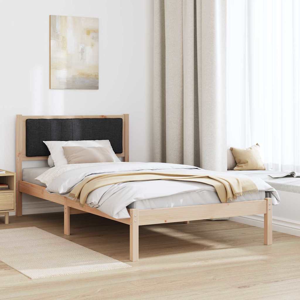 Sengestel med Polstret Hovedgavl Sort 100 x 200 cm