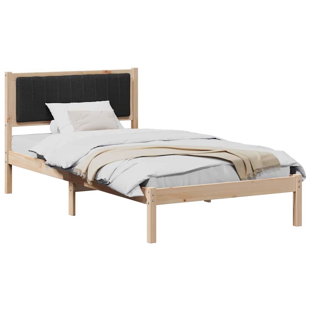 Sengestel med Polstret Hovedgavl Sort 100 x 200 cm