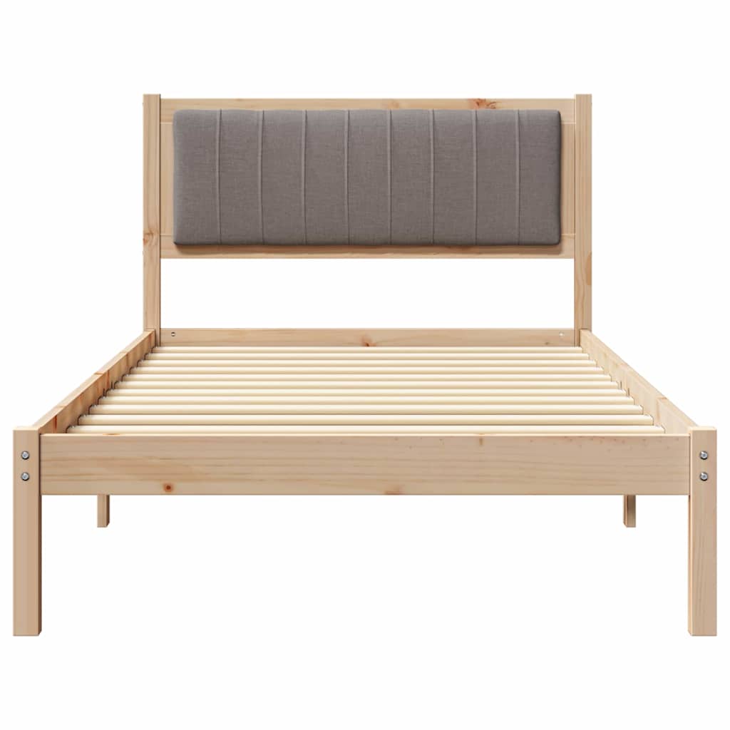 Sengestel med Polstret Hovedgavl Gråbrun 100 x 200 cm