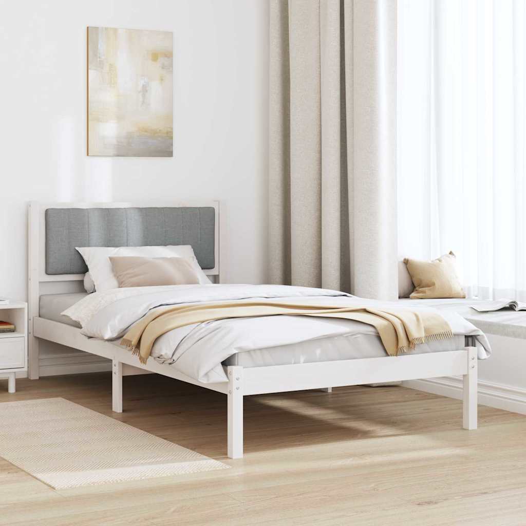 Sengestel med Polstret Hovedgavl Lysegrå 100 x 200 cm