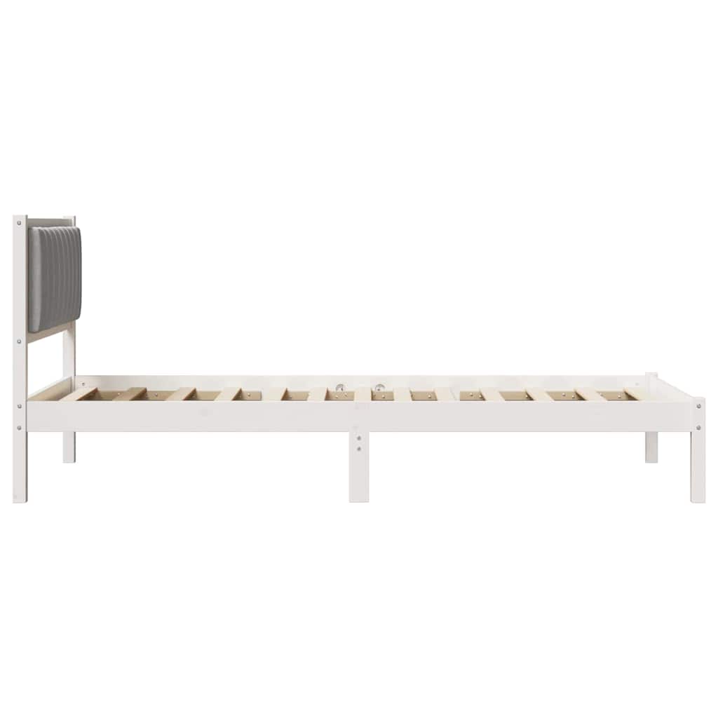 Sengestel med Polstret Hovedgavl Lysegrå 100 x 200 cm