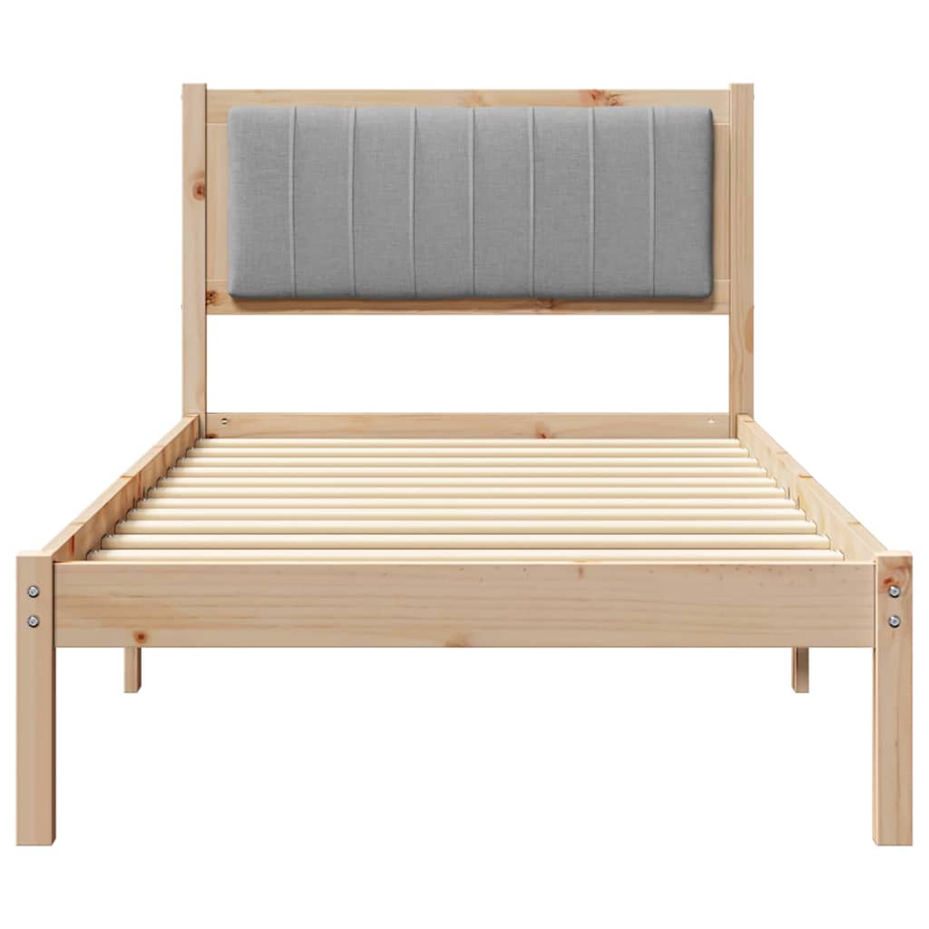 Sengestel med Polstret Hovedgavl Lysegrå 90 x 200 cm