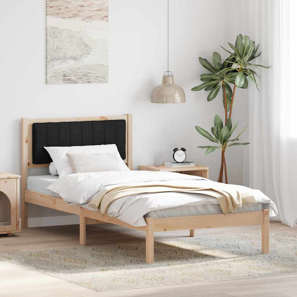 Sengestel med Polstret Hovedgavl Sort 90 x 200 cm