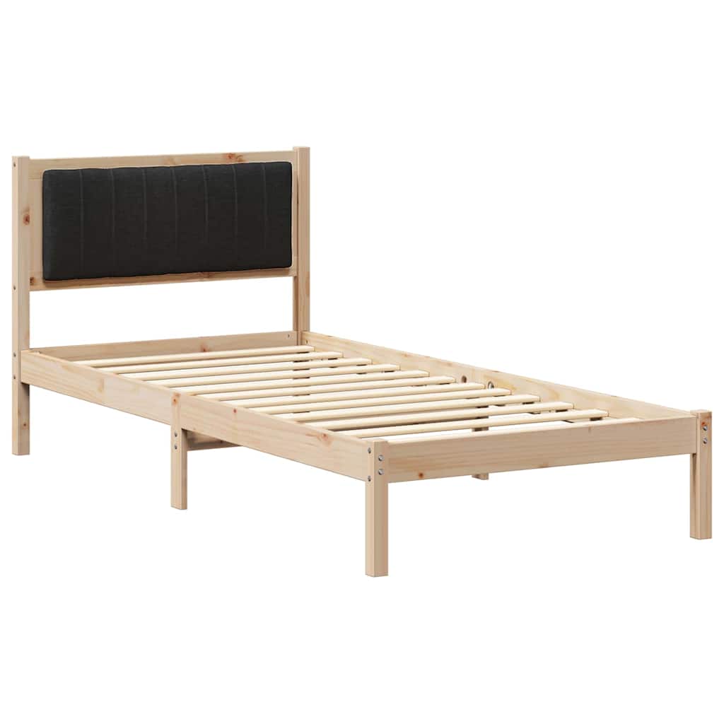 Sengestel med Polstret Hovedgavl Sort 90 x 200 cm