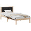 Sengestel med Polstret Hovedgavl Sort 90 x 200 cm