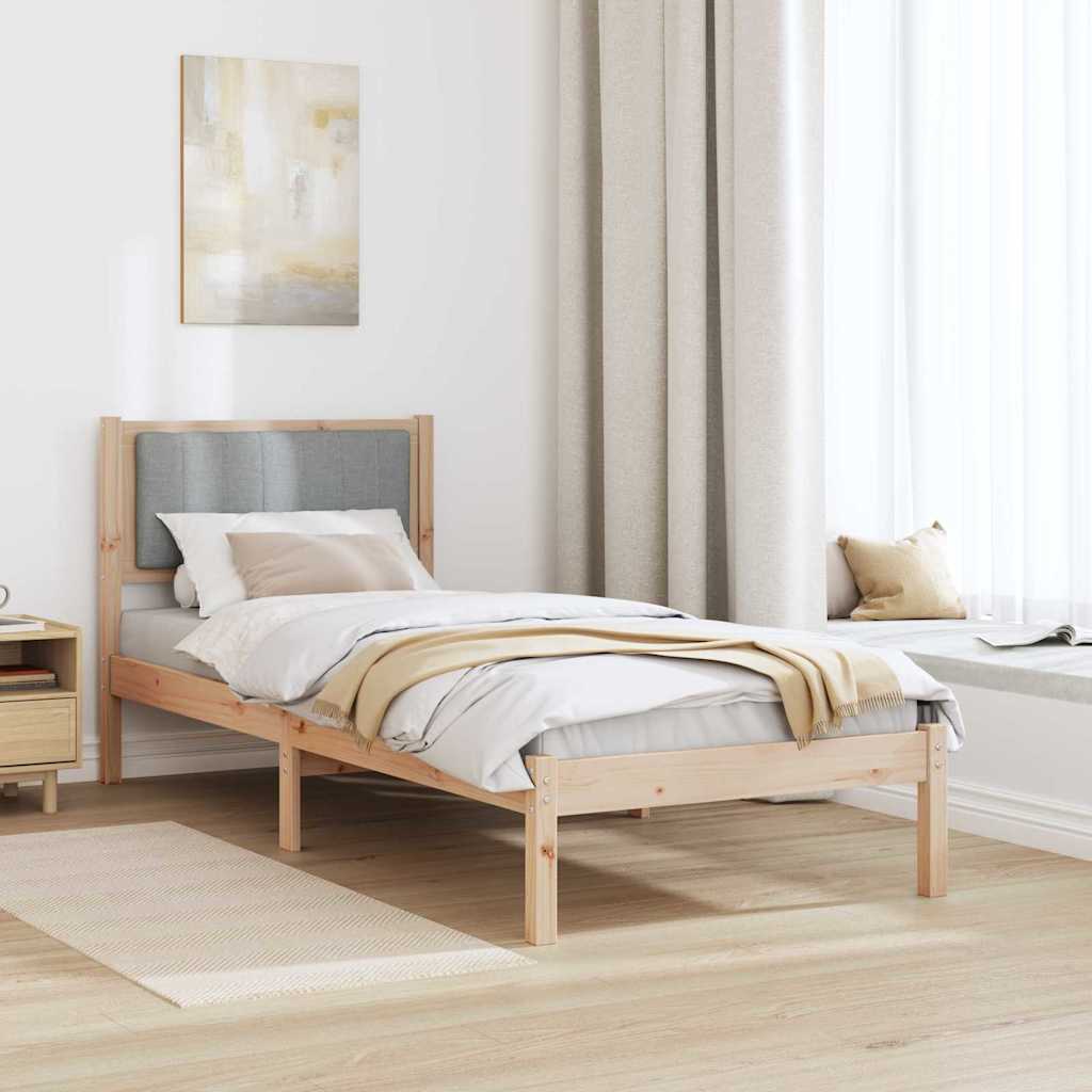 Sengestel med Polstret Hovedgavl Lysegrå 80 x 200 cm