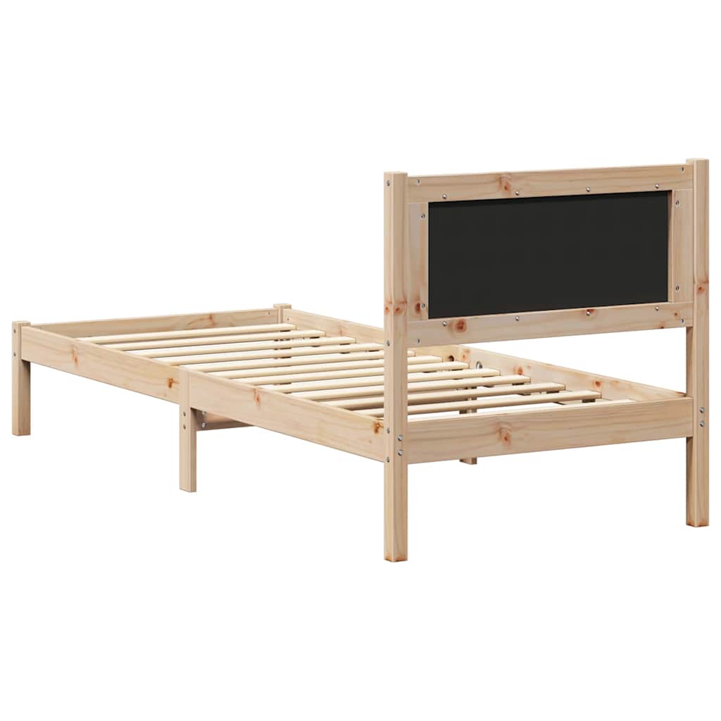Sengestel med Polstret Hovedgavl Mørkegrå 80 x 200 cm