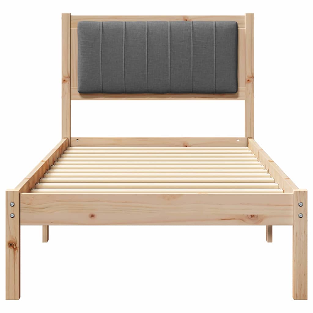 Sengestel med Polstret Hovedgavl Mørkegrå 80 x 200 cm