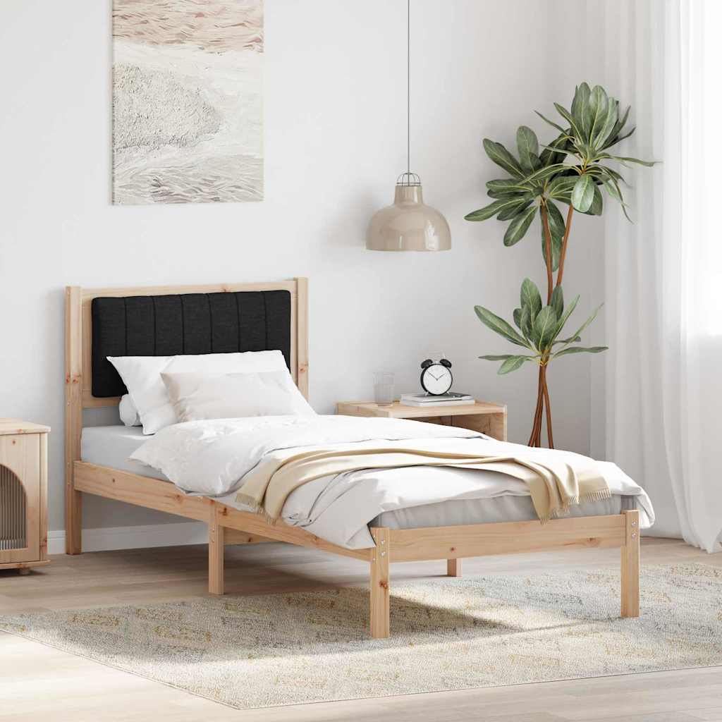 Sengestel med Polstret Hovedgavl Sort 80 x 200 cm