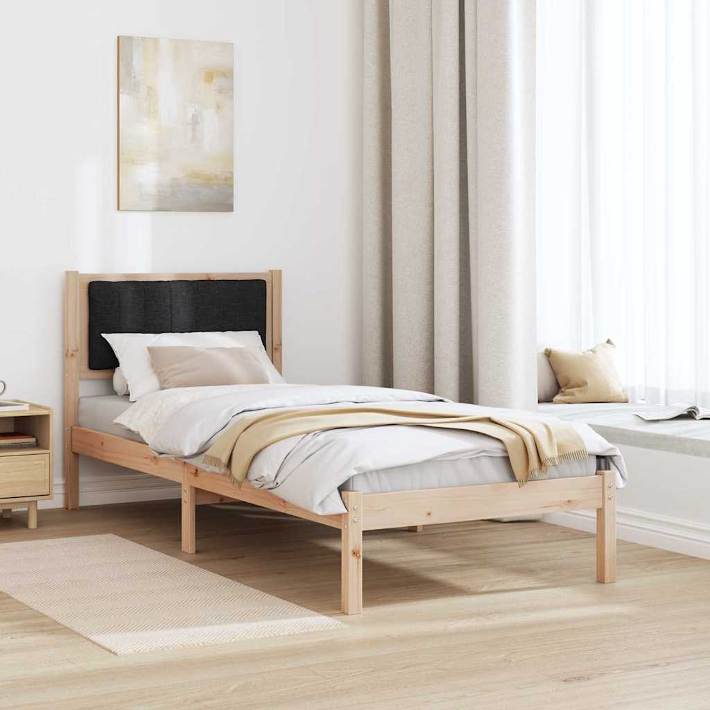 Sengestel med Polstret Hovedgavl Sort 80 x 200 cm