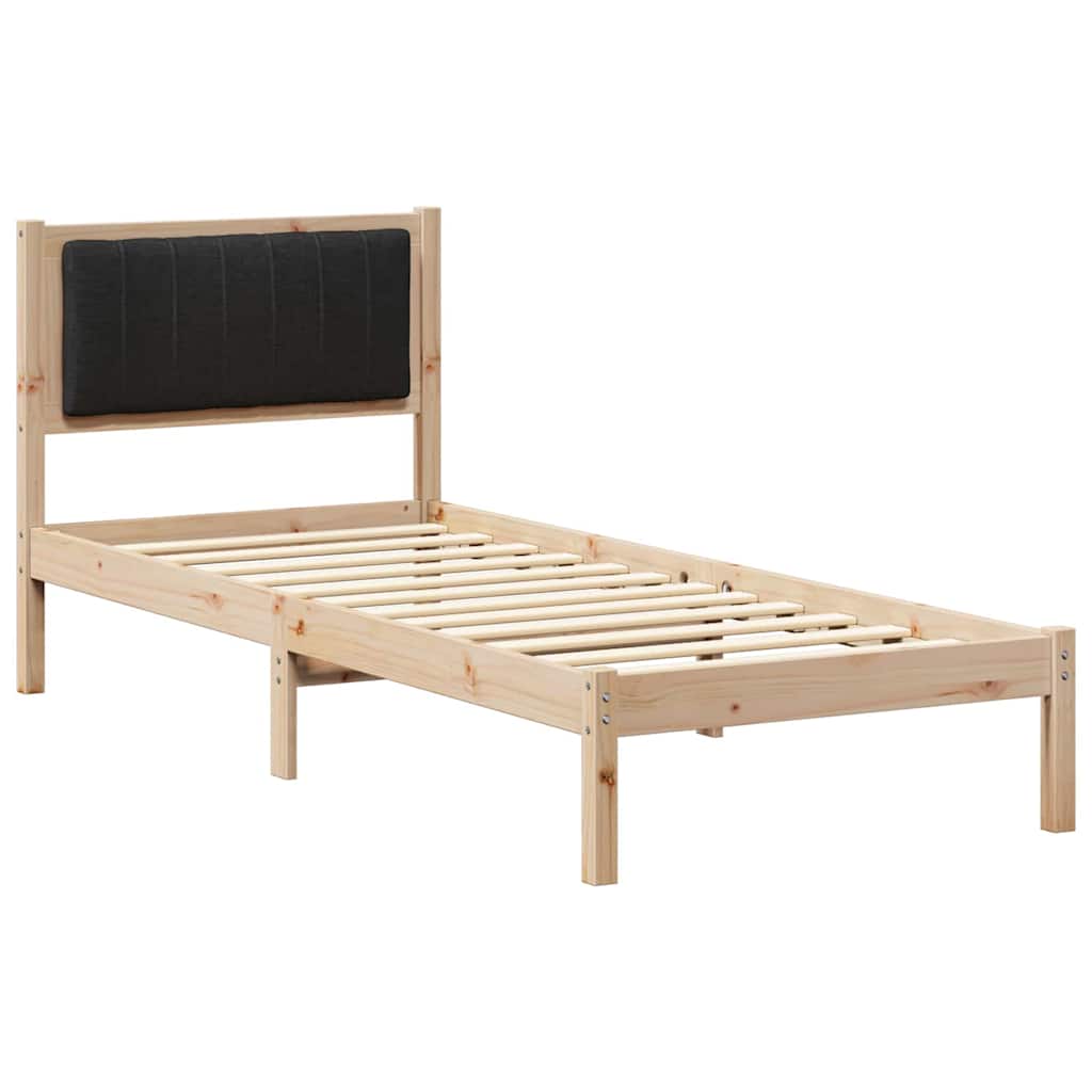 Sengestel med Polstret Hovedgavl Sort 80 x 200 cm