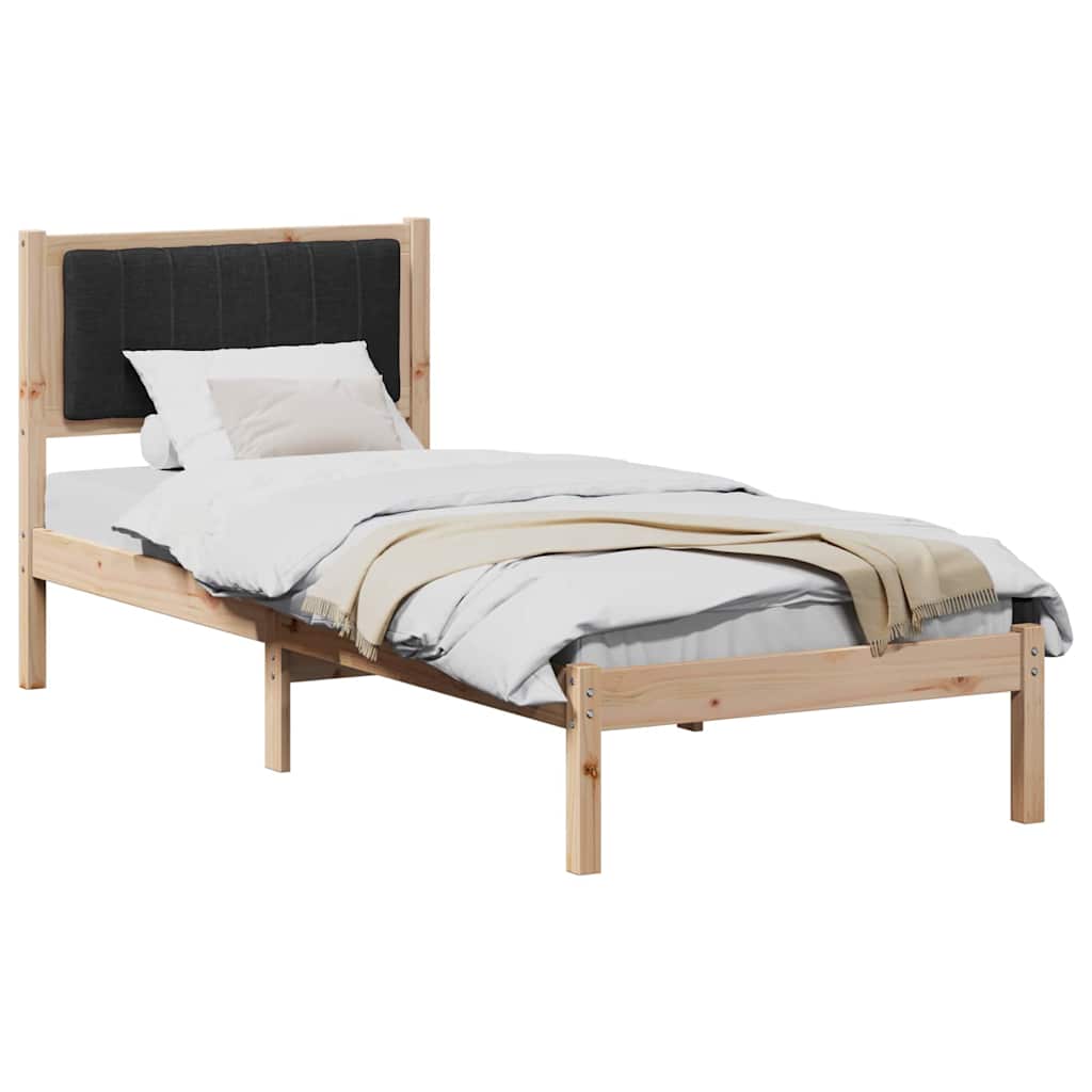 Sengestel med Polstret Hovedgavl Sort 80 x 200 cm