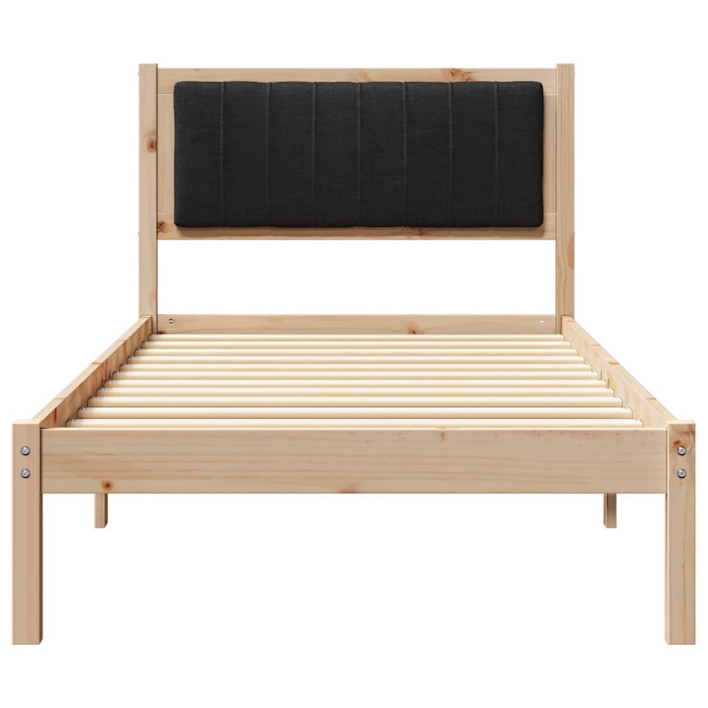 Sengestel med Polstret Hovedgavl Sort 90 x 190 cm