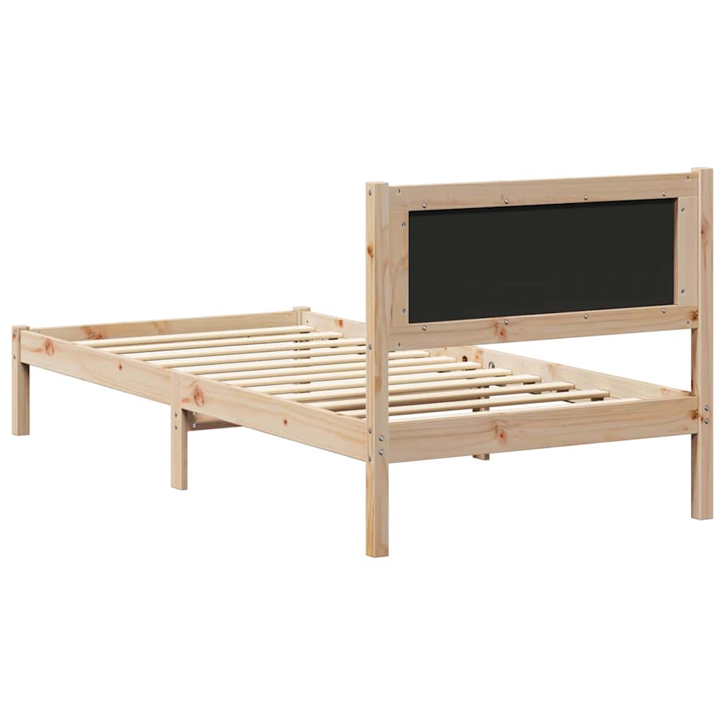 Sengestel med Polstret Hovedgavl Gråbrun 90 x 190 cm