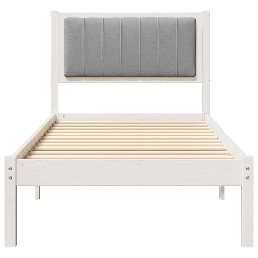 Sengestel med Polstret Hovedgavl Lysegrå 75 x 190 cm