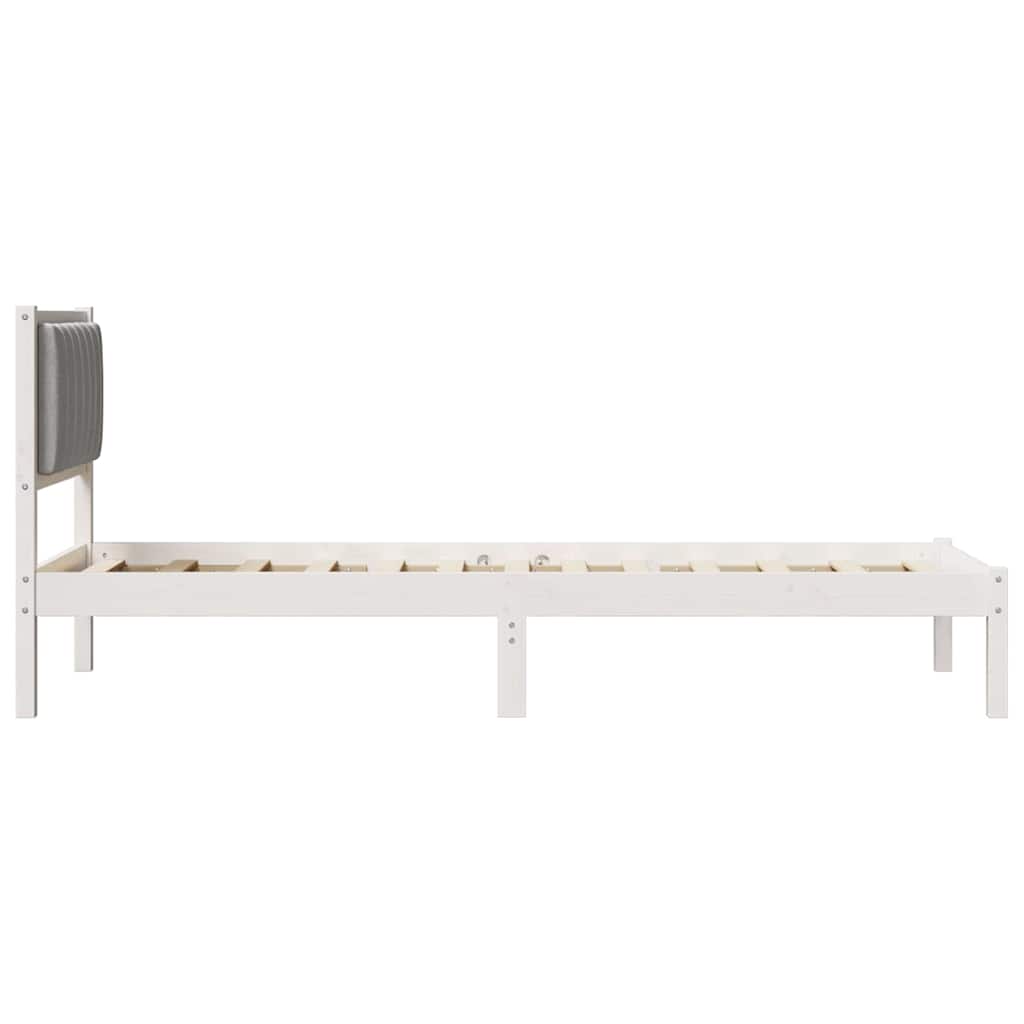 Sengestel med Polstret Hovedgavl Lysegrå 75 x 190 cm