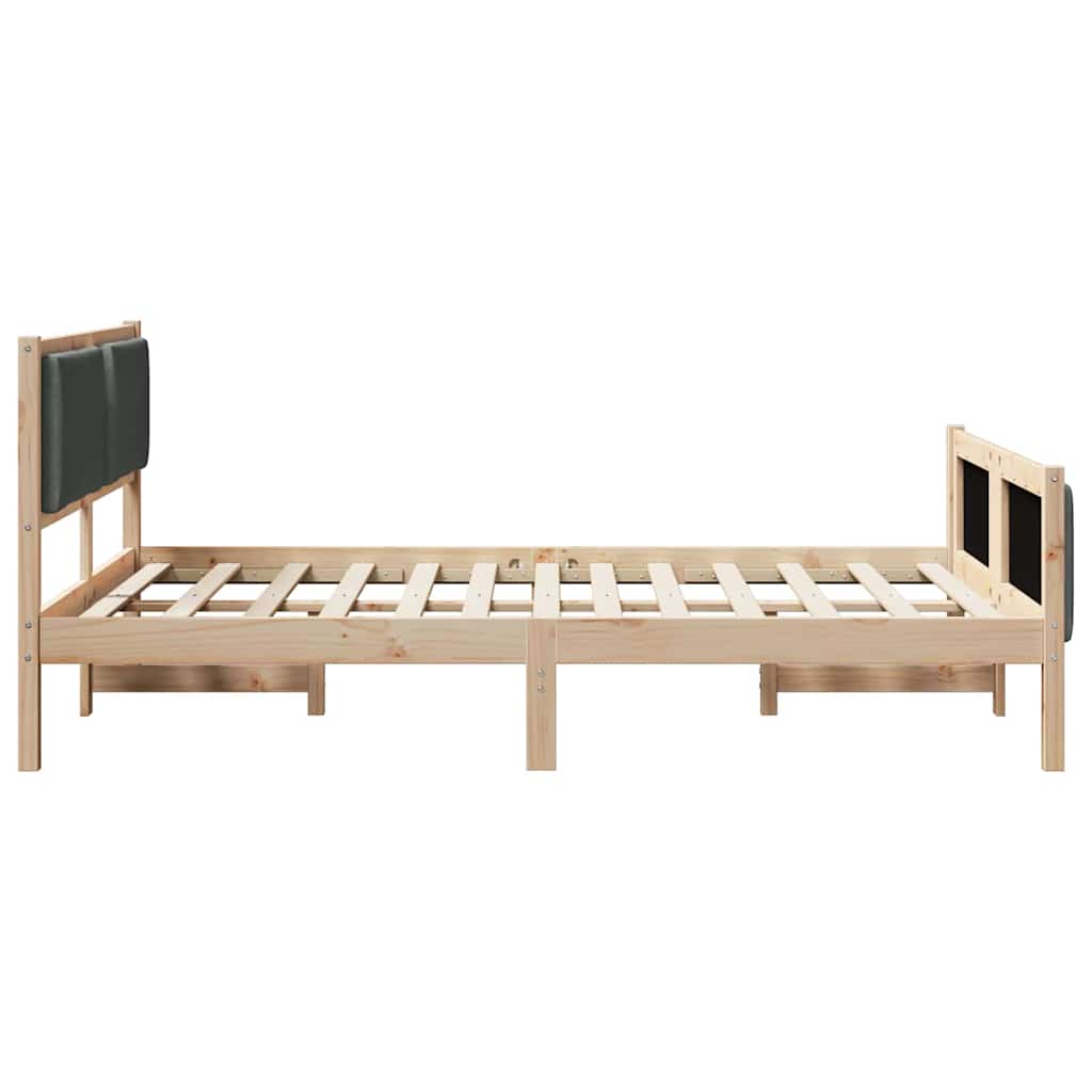 Sengestel med hovedgærde Mørkegrå 140 x 190 cm Stof