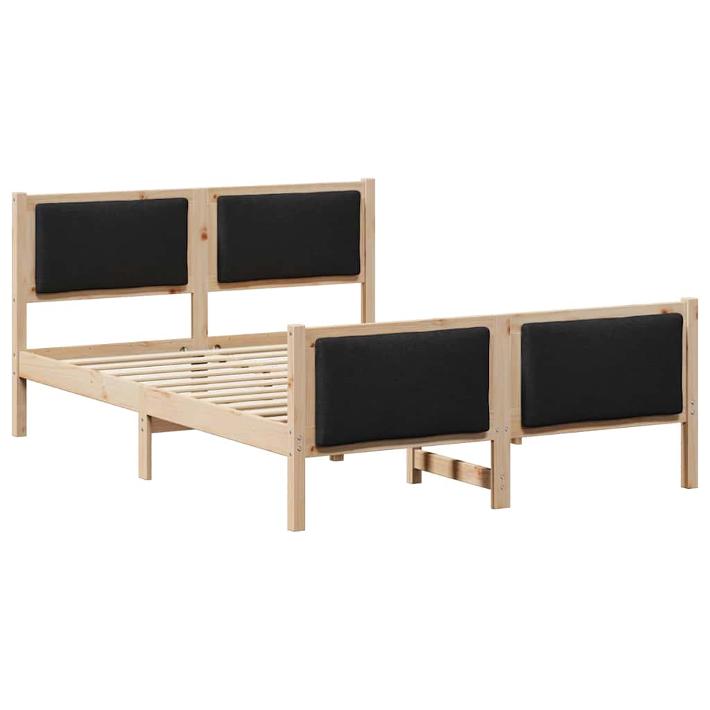 Sengestel med hovedgærde Sort 140 x 190 cm Stof