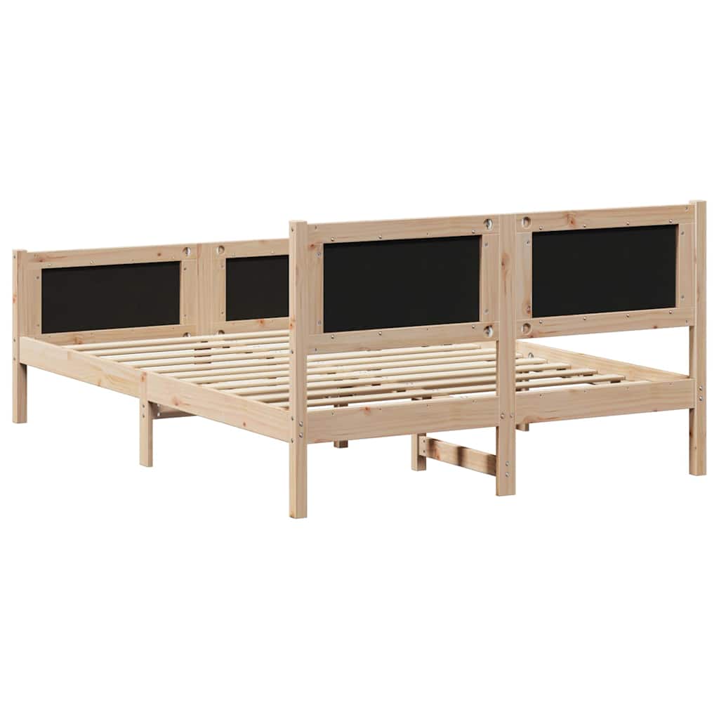 Sengestel med hovedgærde Sort 140 x 190 cm Stof
