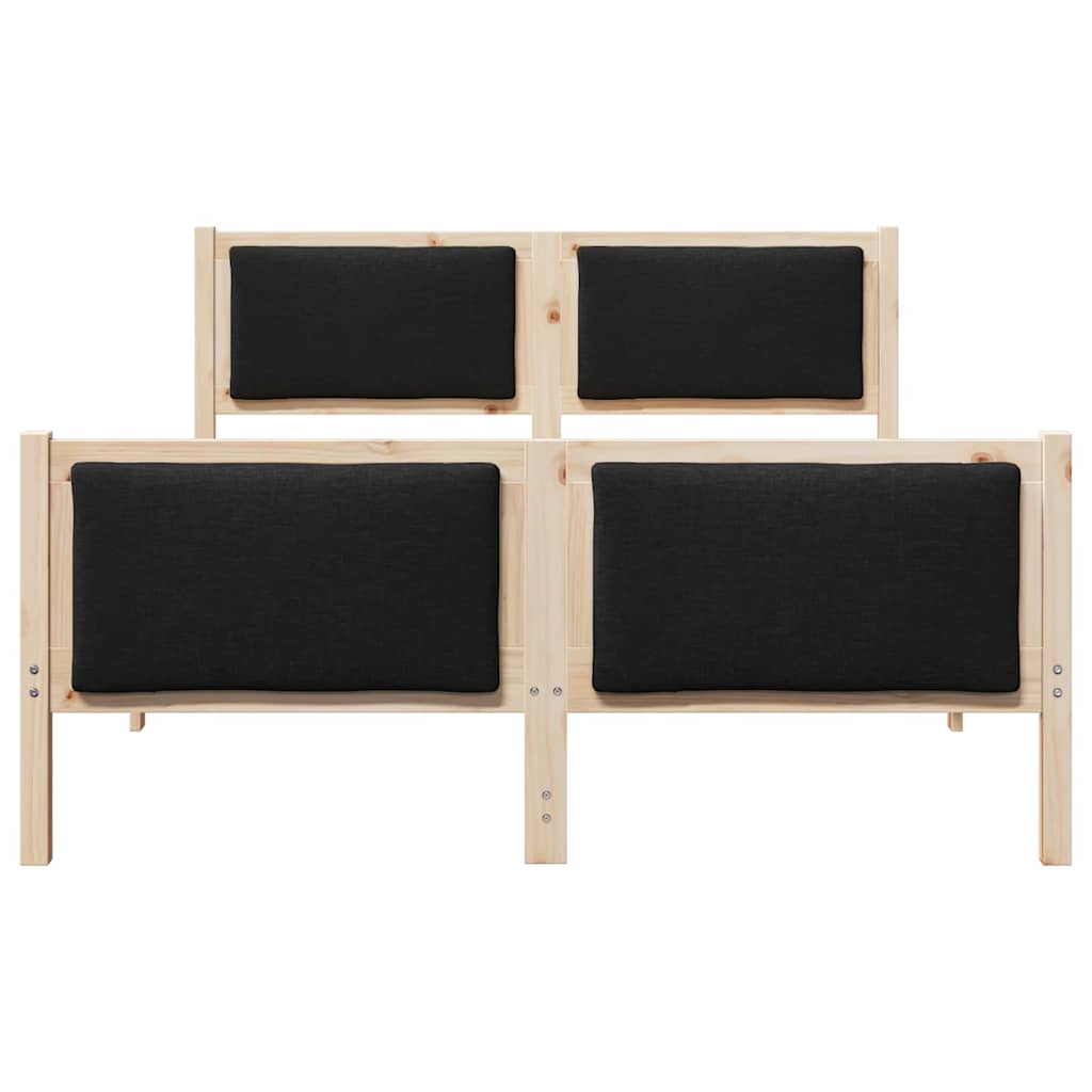 Sengestel med hovedgærde Sort 140 x 190 cm Stof