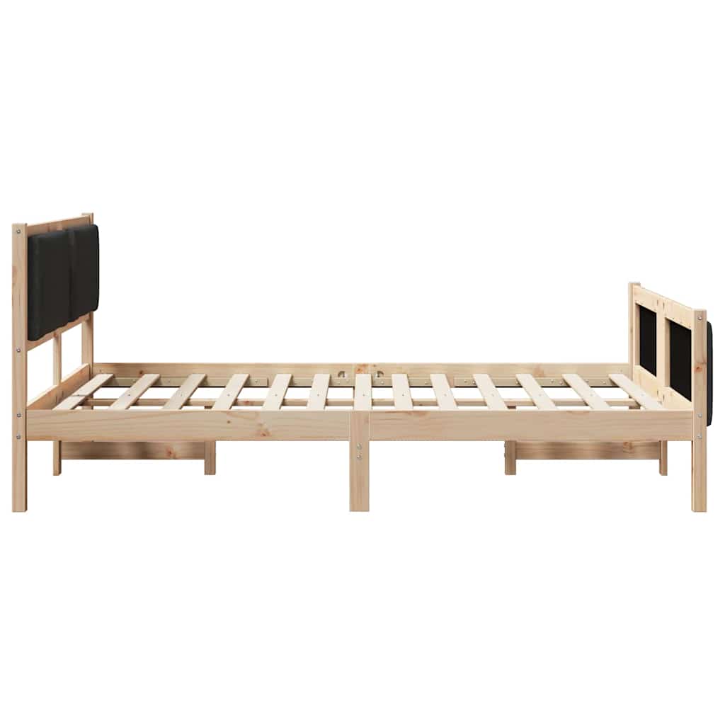 Sengestel med hovedgærde Sort 140 x 190 cm Stof