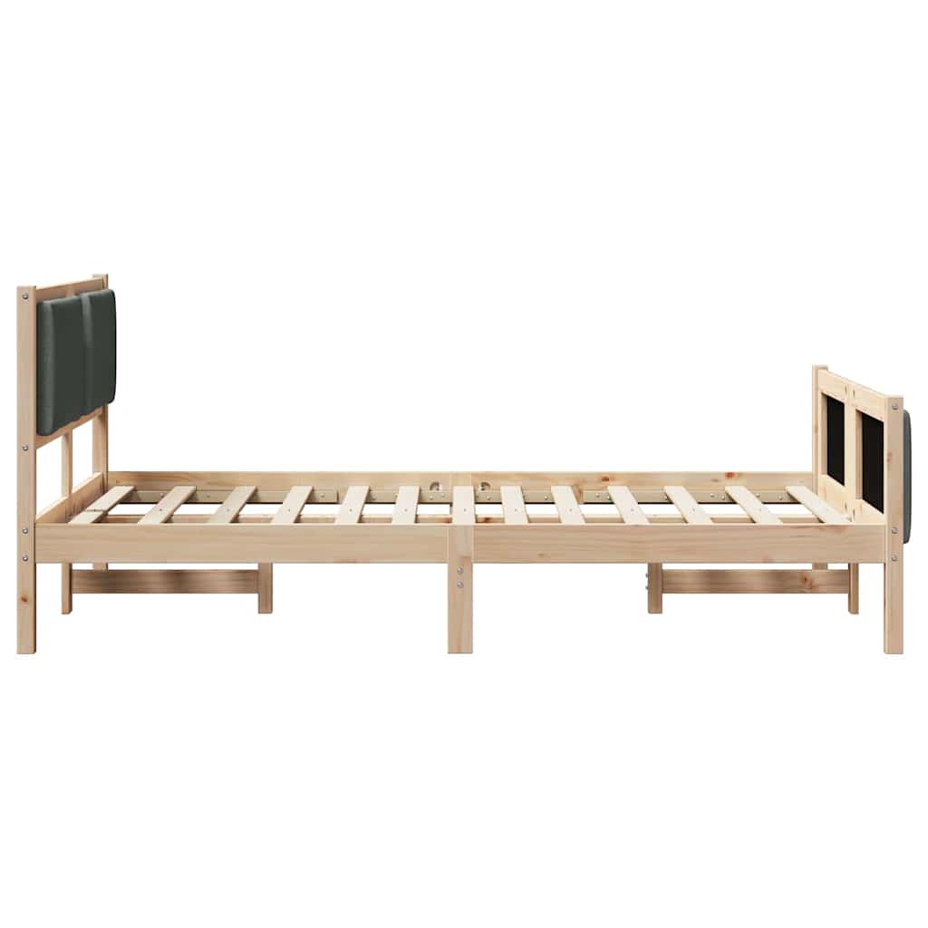 Sengestel med hovedgærde Mørkegrå 120 x 190 cm Stof