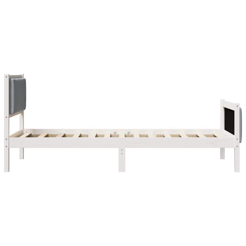 Sengestel med hovedgærde Lysegrå 100 x 200 cm Stof