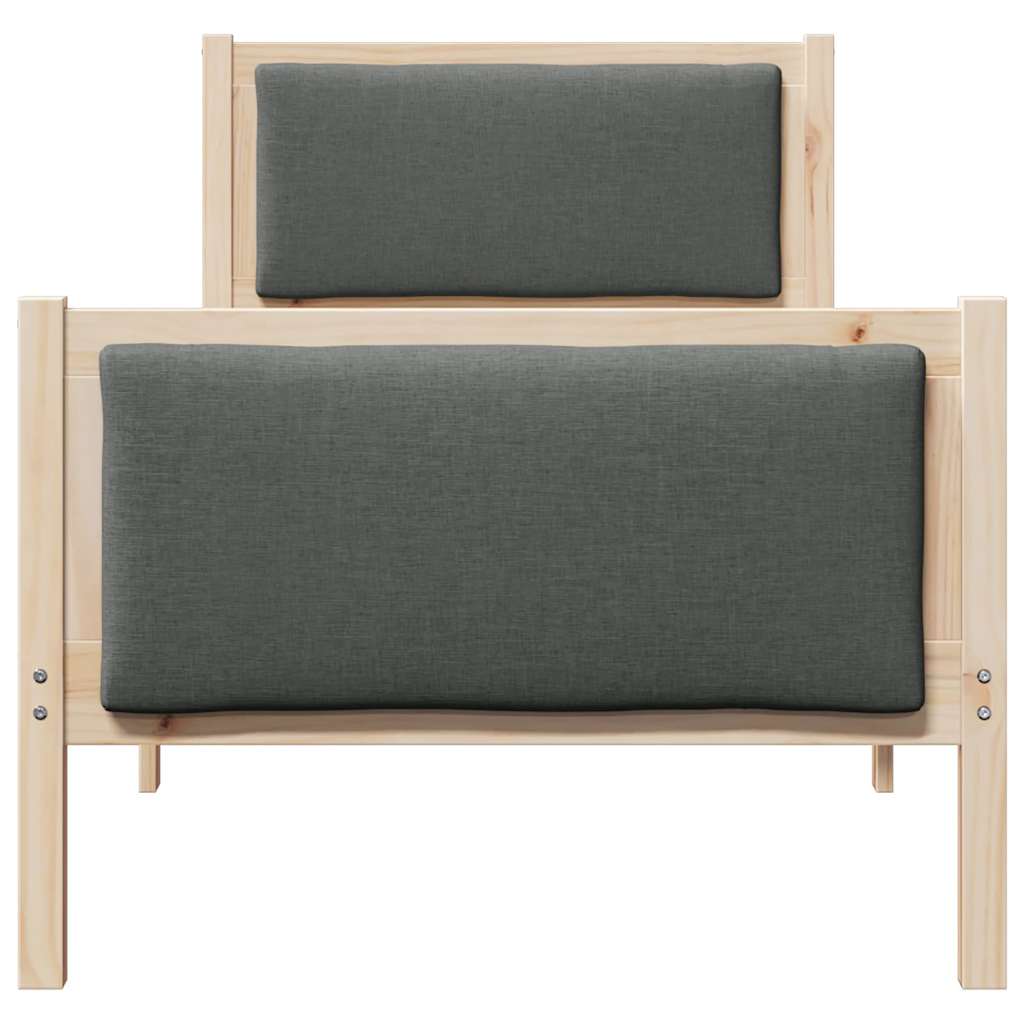 Sengestel med hovedgærde Mørkegrå 80 x 200 cm Stof