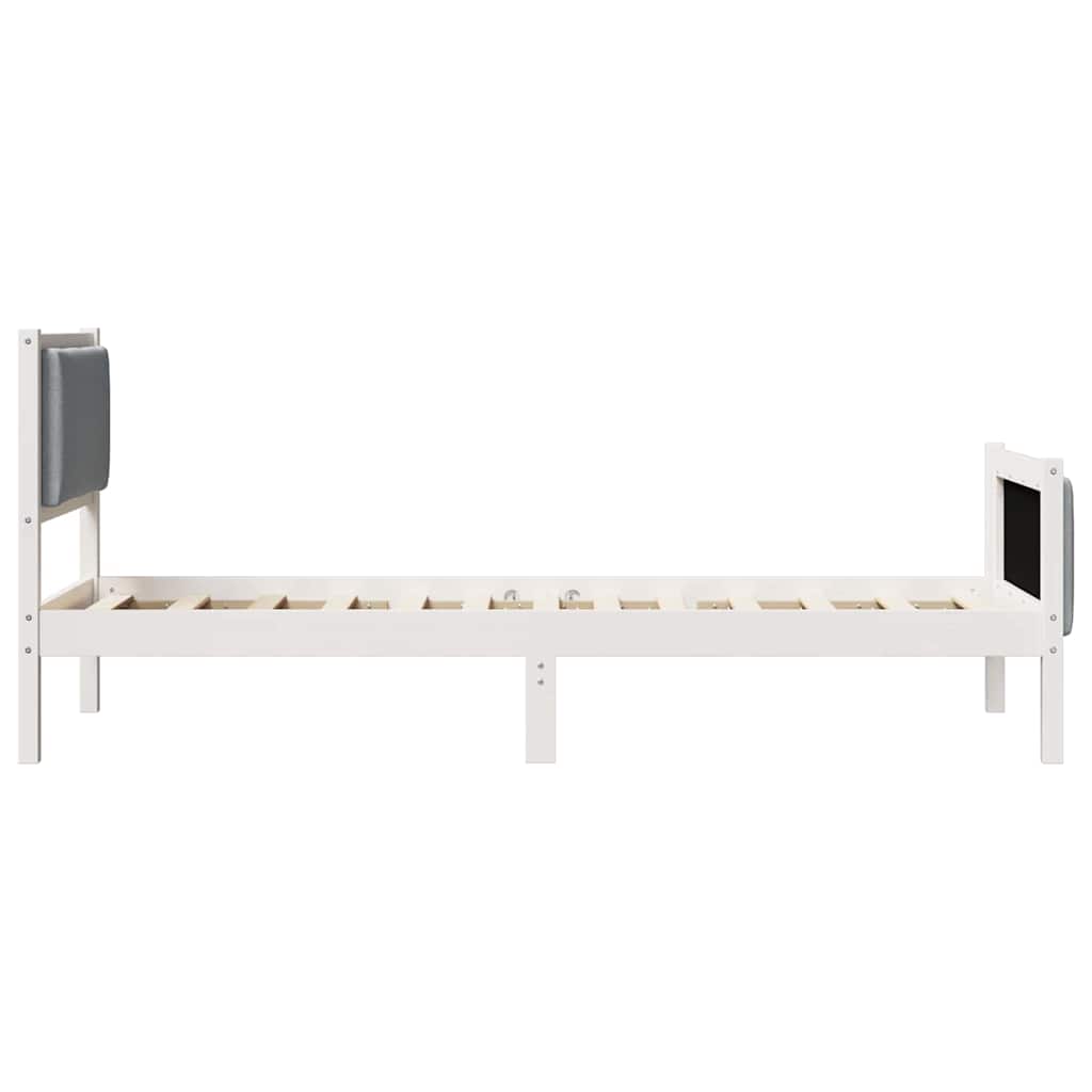 Sengestel med hovedgærde Lysegrå 75 x 190 cm Stof